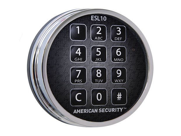 AMSEC ESL10 electronic keypad, chrome