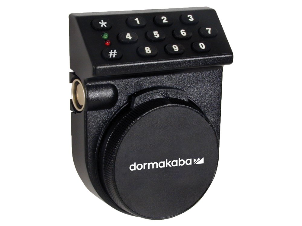 Kaba Auditcon 252 / 552 keypad above a dial