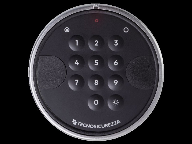 Tecnosicurezza Pulse Next round keypad with a sun-shaped backlight key