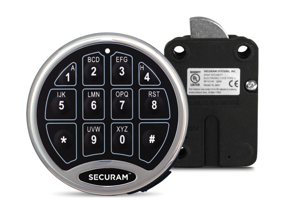 Securam SafeLogic Basic keypad and lock body, chrome