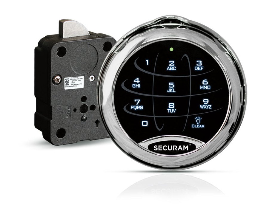 Securam SafeLogic Xtreme keypad on a dial ring with lock body