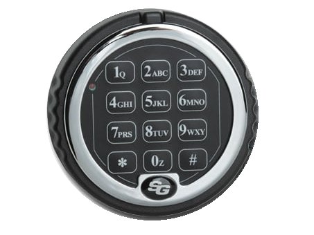 S&G Titan round keypad with a chrome ring